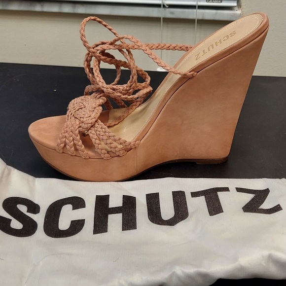 NWT Schutz Lace Up Ankle Wedges - Picture 2 of 4